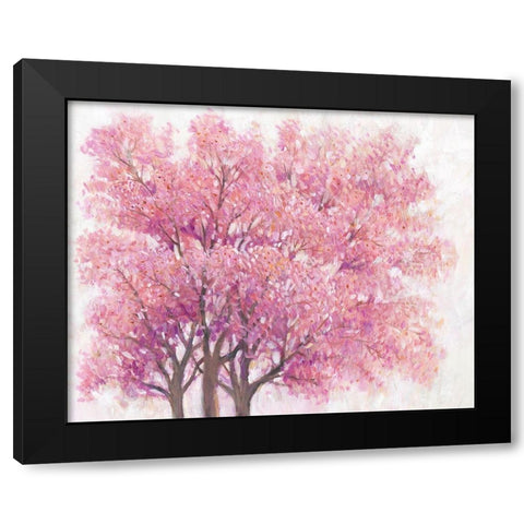 Pink Cherry Blossom Tree I Black Modern Wood Framed Art Print by OToole, Tim