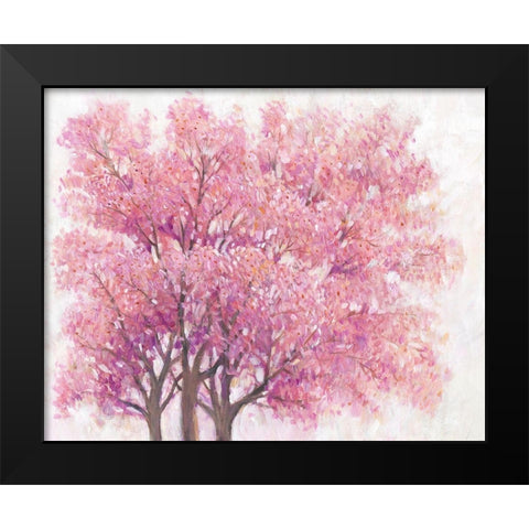 Pink Cherry Blossom Tree I Black Modern Wood Framed Art Print by OToole, Tim