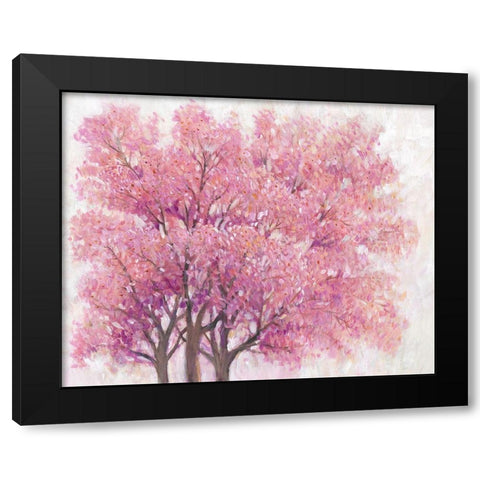 Pink Cherry Blossom Tree I Black Modern Wood Framed Art Print with Double Matting by OToole, Tim