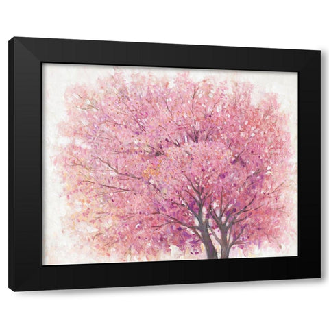 Pink Cherry Blossom Tree II Black Modern Wood Framed Art Print by OToole, Tim