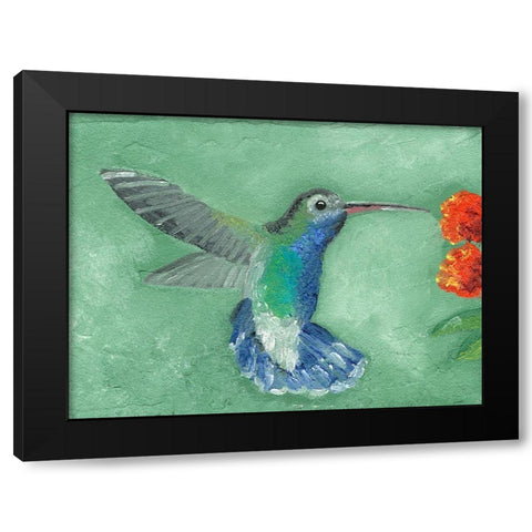 Fresco Hummingbird I Black Modern Wood Framed Art Print with Double Matting by Ludwig, Alicia