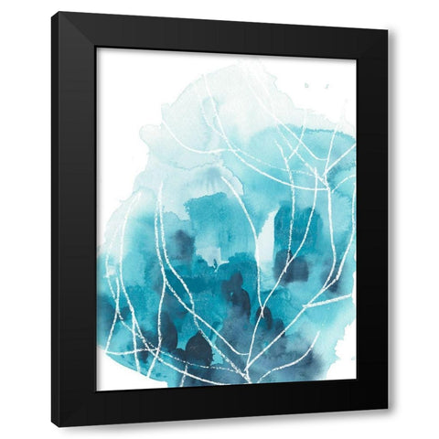 Abstract Coral I Black Modern Wood Framed Art Print with Double Matting by Vess, June Erica