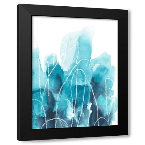 Abstract Coral II Black Modern Wood Framed Art Print by Vess, June Erica