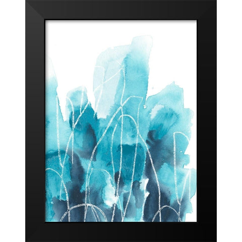 Abstract Coral II Black Modern Wood Framed Art Print by Vess, June Erica