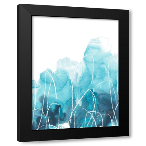 Abstract Coral III Black Modern Wood Framed Art Print with Double Matting by Vess, June Erica