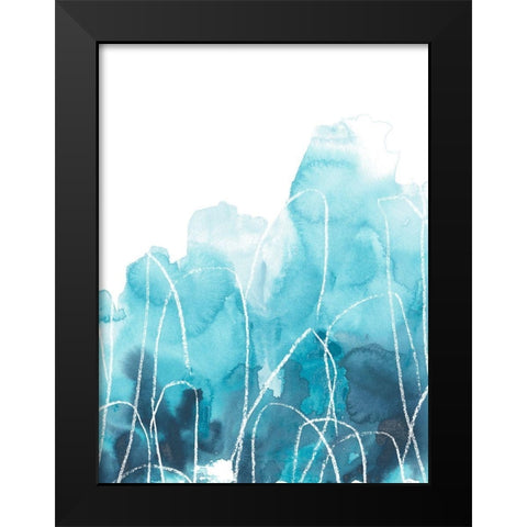 Abstract Coral III Black Modern Wood Framed Art Print by Vess, June Erica
