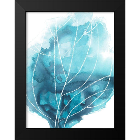 Abstract Coral IV Black Modern Wood Framed Art Print by Vess, June Erica