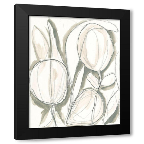 Neutral Tropical I Black Modern Wood Framed Art Print with Double Matting by Vess, June Erica