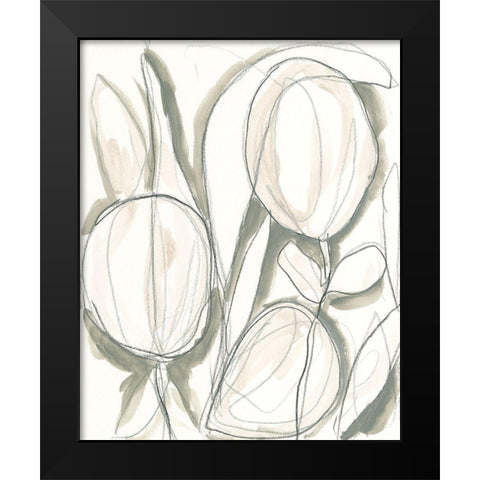 Neutral Tropical I Black Modern Wood Framed Art Print by Vess, June Erica