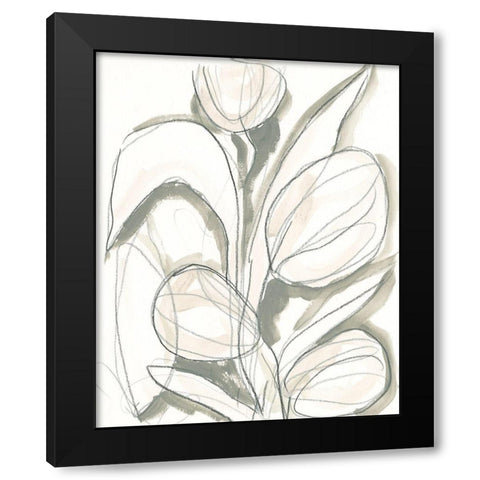 Neutral Tropical II Black Modern Wood Framed Art Print with Double Matting by Vess, June Erica