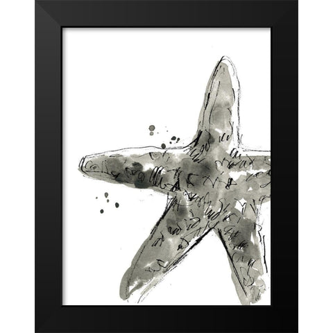 Ink Coast I Black Modern Wood Framed Art Print by Vess, June Erica