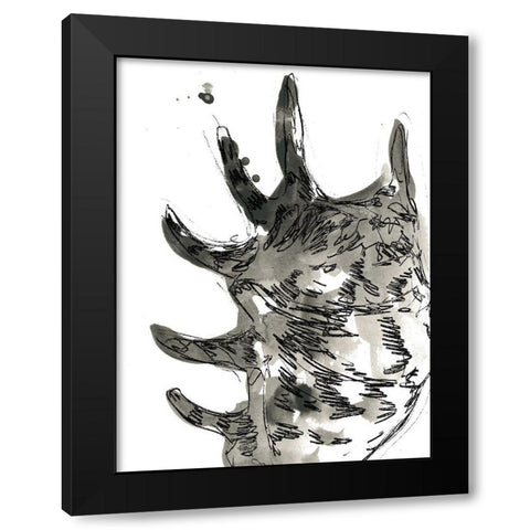 Ink Coast IV Black Modern Wood Framed Art Print by Vess, June Erica