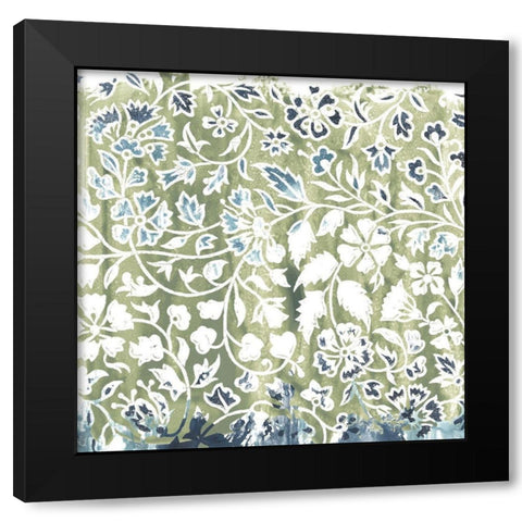Flower Stone Tile I Black Modern Wood Framed Art Print by Vess, June Erica