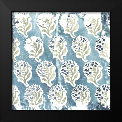 Flower Stone Tile II Black Modern Wood Framed Art Print by Vess, June Erica