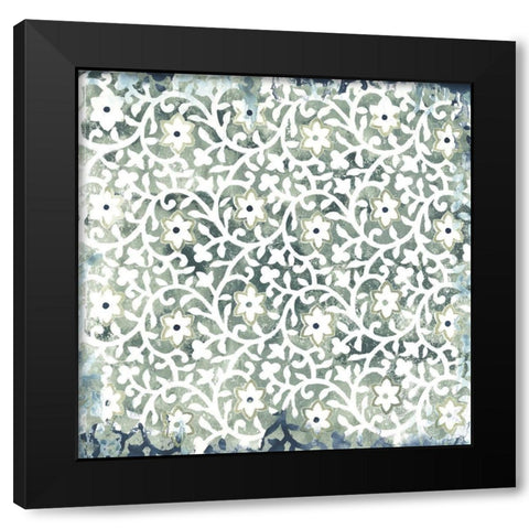 Flower Stone Tile III Black Modern Wood Framed Art Print by Vess, June Erica