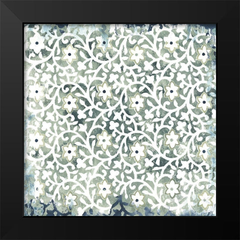 Flower Stone Tile III Black Modern Wood Framed Art Print by Vess, June Erica