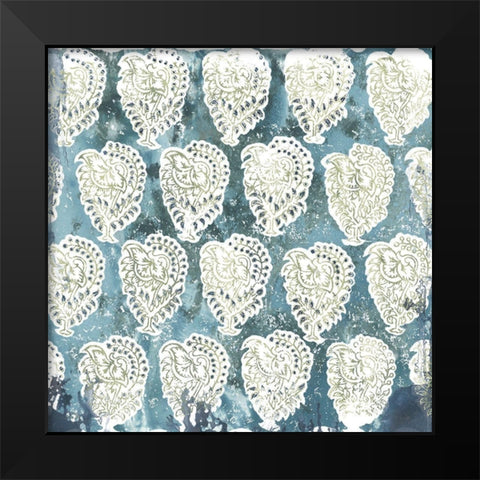 Flower Stone Tile IV Black Modern Wood Framed Art Print by Vess, June Erica