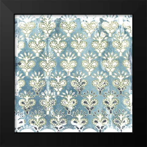 Flower Stone Tile VI Black Modern Wood Framed Art Print by Vess, June Erica