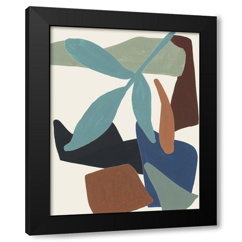 Mod Collage I Black Modern Wood Framed Art Print with Double Matting by Wang, Melissa