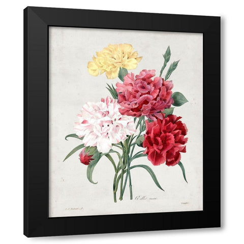Redoute Bouquet I Black Modern Wood Framed Art Print by Redoute, Pierre