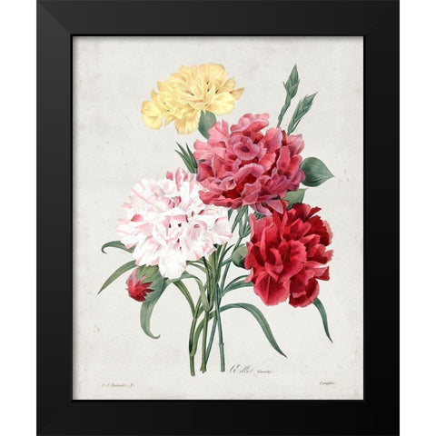 Redoute Bouquet I Black Modern Wood Framed Art Print by Redoute, Pierre
