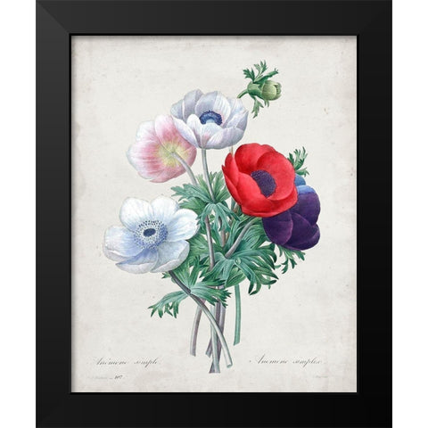 Redoute Bouquet II Black Modern Wood Framed Art Print by Redoute, Pierre