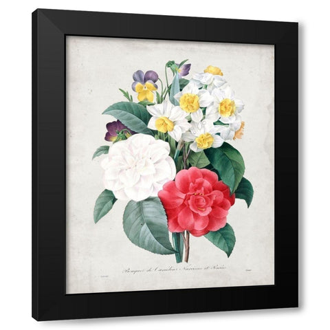 Redoute Bouquet III Black Modern Wood Framed Art Print with Double Matting by Redoute, Pierre