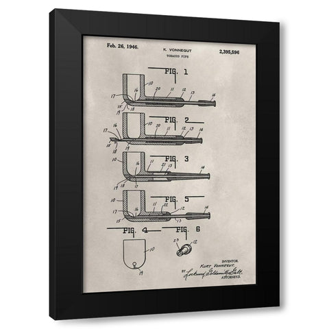 Patent--Pipe Black Modern Wood Framed Art Print by Ludwig, Alicia