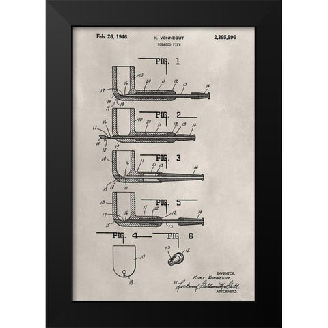 Patent--Pipe Black Modern Wood Framed Art Print by Ludwig, Alicia