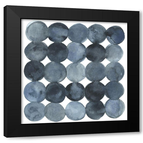 Blue Grey Density II Black Modern Wood Framed Art Print with Double Matting by Scarvey, Emma