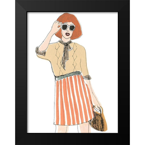 Fashion Vignette I Black Modern Wood Framed Art Print by Vess, June Erica