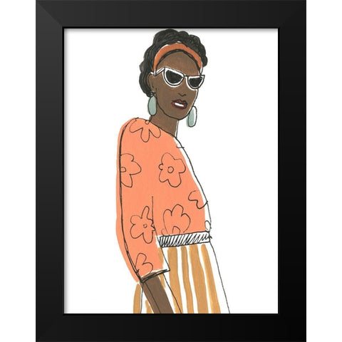 Fashion Vignette III Black Modern Wood Framed Art Print by Vess, June Erica