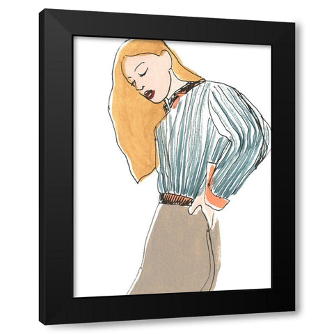 Fashion Vignette IV Black Modern Wood Framed Art Print with Double Matting by Vess, June Erica