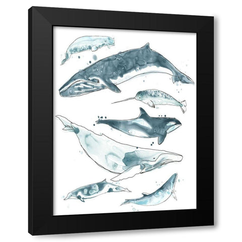 Cetacea I Black Modern Wood Framed Art Print with Double Matting by Vess, June Erica