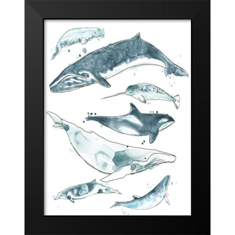 Cetacea I Black Modern Wood Framed Art Print by Vess, June Erica