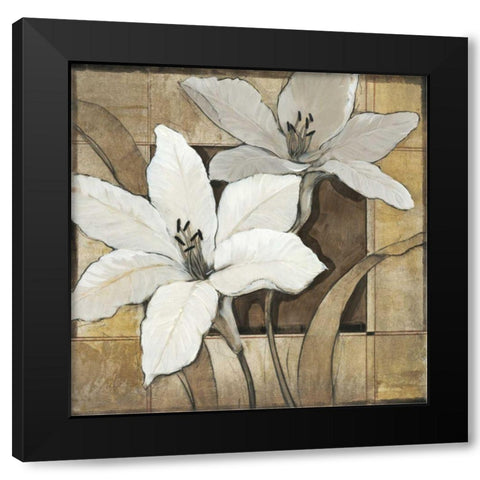 Non-Embellished Lilies II Black Modern Wood Framed Art Print with Double Matting by OToole, Tim