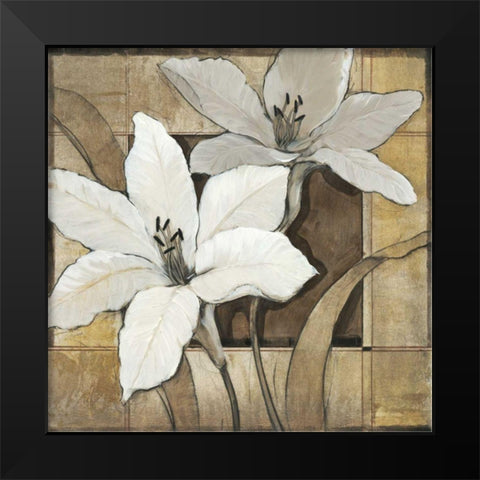 Non-Embellished Lilies II Black Modern Wood Framed Art Print by OToole, Tim