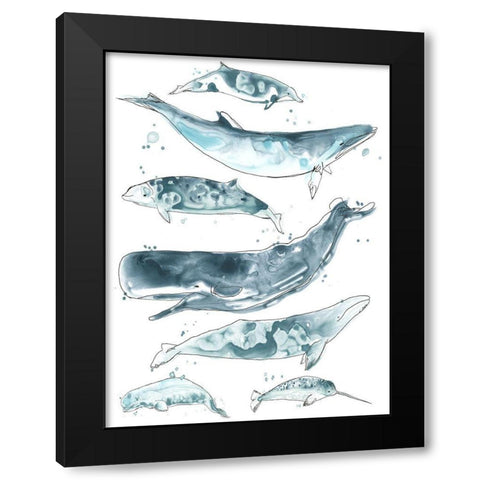 Cetacea II Black Modern Wood Framed Art Print by Vess, June Erica