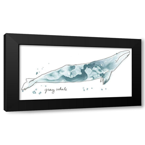 Cetacea Gray Whale Black Modern Wood Framed Art Print by Vess, June Erica