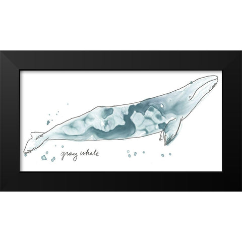 Cetacea Gray Whale Black Modern Wood Framed Art Print by Vess, June Erica