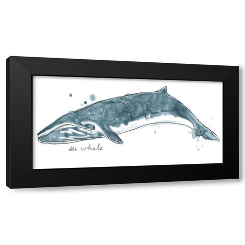 Cetacea Sei Whale Black Modern Wood Framed Art Print with Double Matting by Vess, June Erica