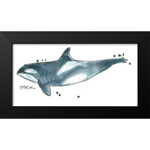 Cetacea Orca Whale Black Modern Wood Framed Art Print by Vess, June Erica