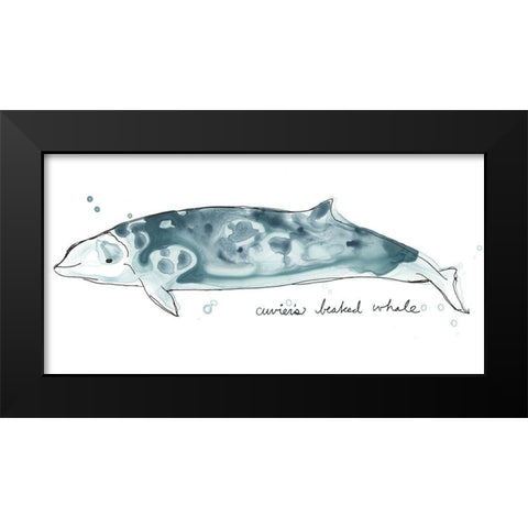 Cetacea Cuviers Beaked Whale Black Modern Wood Framed Art Print by Vess, June Erica