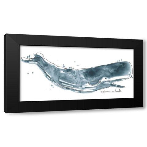 Cetacea Sperm Whale Black Modern Wood Framed Art Print with Double Matting by Vess, June Erica
