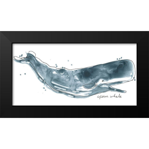 Cetacea Sperm Whale Black Modern Wood Framed Art Print by Vess, June Erica