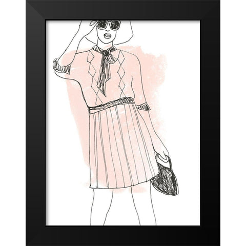 Fashion Sketches I Black Modern Wood Framed Art Print by Vess, June Erica