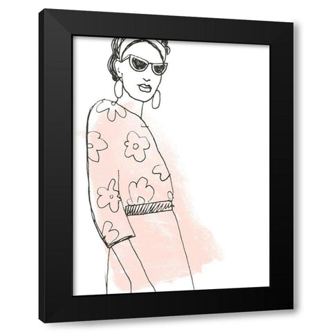 Fashion Sketches III Black Modern Wood Framed Art Print by Vess, June Erica