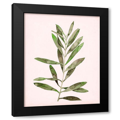 Soft Pink Leaves I Black Modern Wood Framed Art Print by Popp, Grace