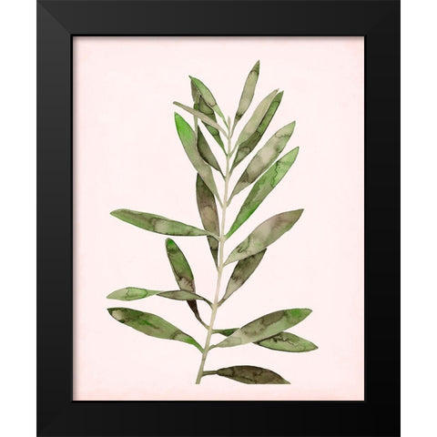Soft Pink Leaves I Black Modern Wood Framed Art Print by Popp, Grace