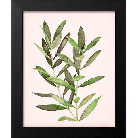 Soft Pink Leaves II Black Modern Wood Framed Art Print by Popp, Grace